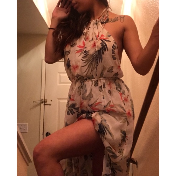 Floral Spring / Summer backless long dress - Picture 2 of 4